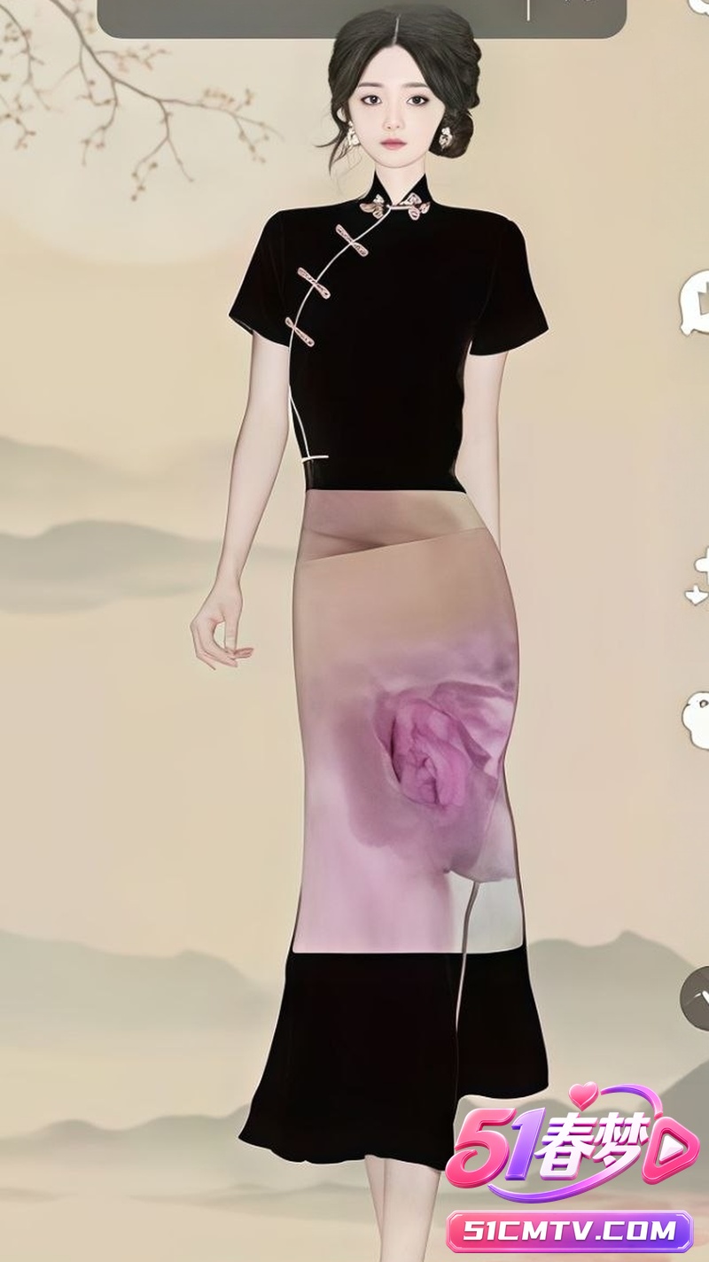 抖音旗袍万福图全网疯传 滤镜插画变装直接露肉 网友创造力爆棚秒变暗网！