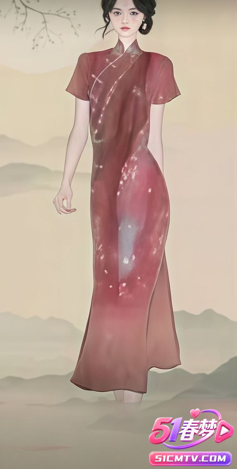 抖音旗袍万福图全网疯传 滤镜插画变装直接露肉 网友创造力爆棚秒变暗网！